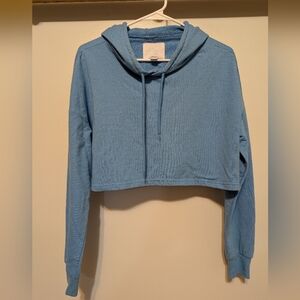 Womens Refuge Athletics Blue Cropped Hoodie